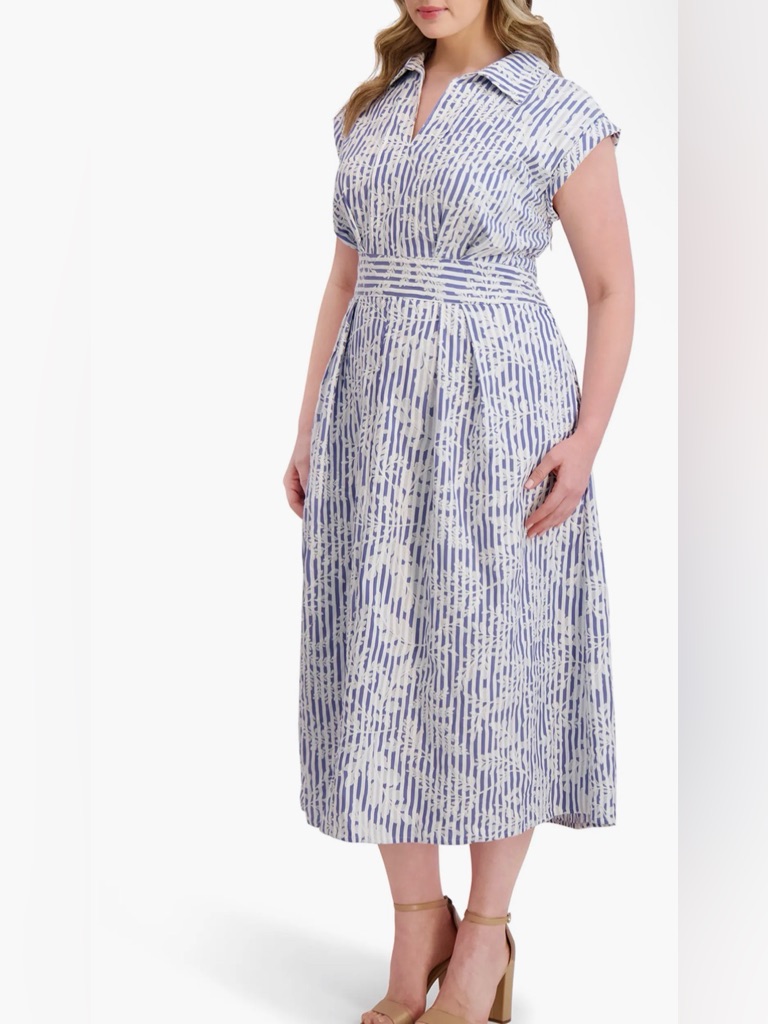 Embroidered Woven Midi Dress